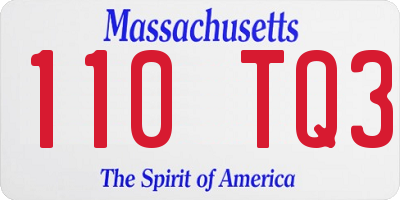 MA license plate 110TQ3