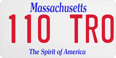 MA license plate 110TR0