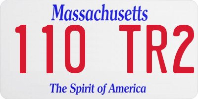 MA license plate 110TR2