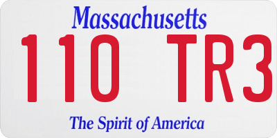 MA license plate 110TR3