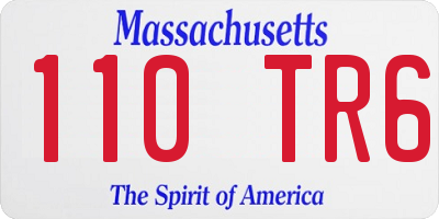 MA license plate 110TR6