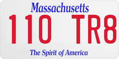 MA license plate 110TR8