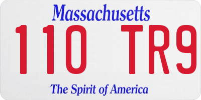MA license plate 110TR9