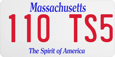 MA license plate 110TS5