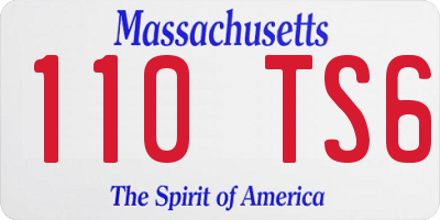 MA license plate 110TS6