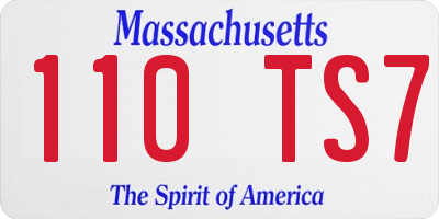 MA license plate 110TS7