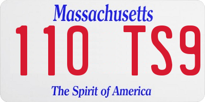 MA license plate 110TS9