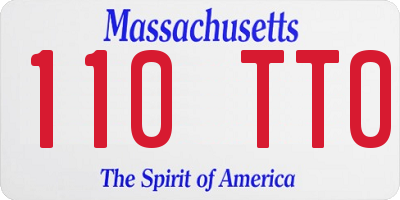 MA license plate 110TT0