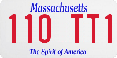 MA license plate 110TT1