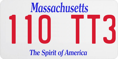MA license plate 110TT3