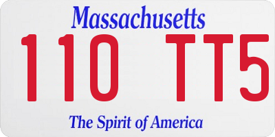 MA license plate 110TT5