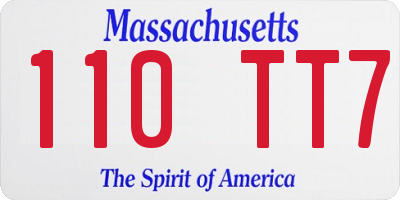 MA license plate 110TT7