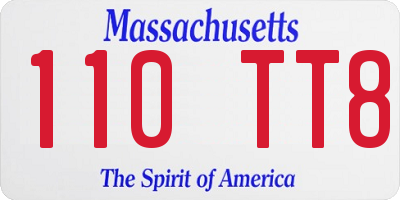 MA license plate 110TT8