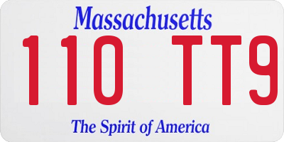 MA license plate 110TT9