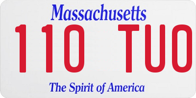 MA license plate 110TU0