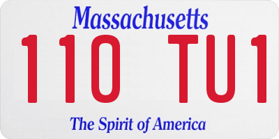 MA license plate 110TU1