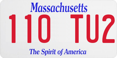 MA license plate 110TU2
