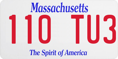 MA license plate 110TU3