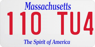 MA license plate 110TU4
