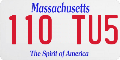 MA license plate 110TU5