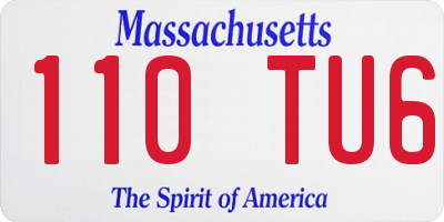 MA license plate 110TU6