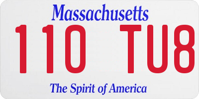 MA license plate 110TU8