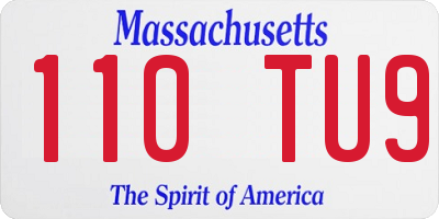 MA license plate 110TU9