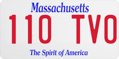 MA license plate 110TV0