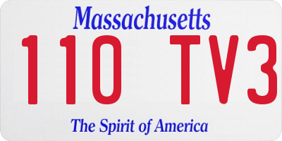 MA license plate 110TV3