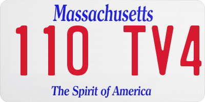 MA license plate 110TV4
