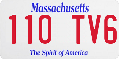 MA license plate 110TV6