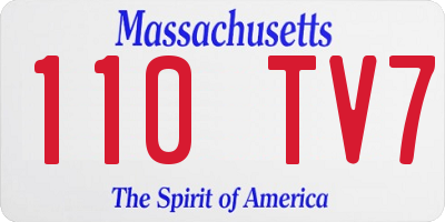 MA license plate 110TV7