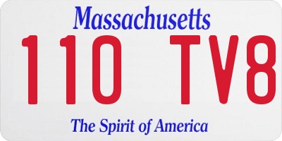 MA license plate 110TV8