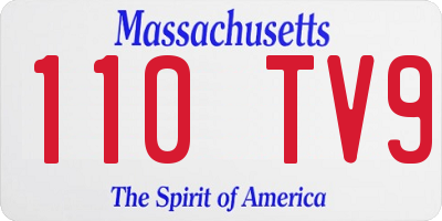 MA license plate 110TV9