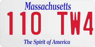 MA license plate 110TW4