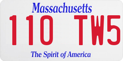 MA license plate 110TW5