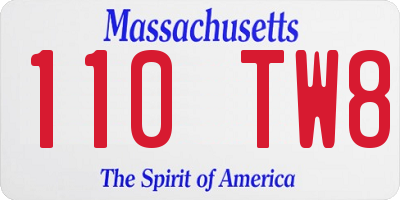 MA license plate 110TW8