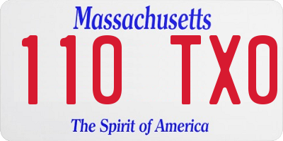 MA license plate 110TX0