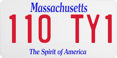 MA license plate 110TY1
