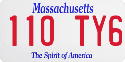 MA license plate 110TY6