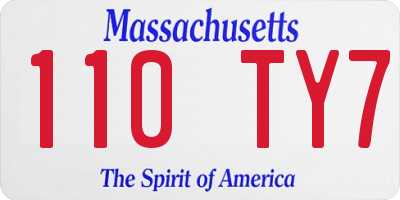 MA license plate 110TY7