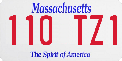 MA license plate 110TZ1