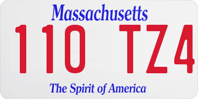 MA license plate 110TZ4