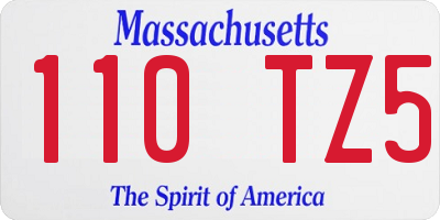 MA license plate 110TZ5