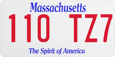 MA license plate 110TZ7