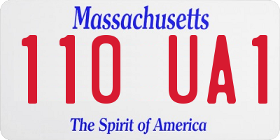 MA license plate 110UA1