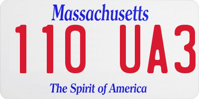 MA license plate 110UA3