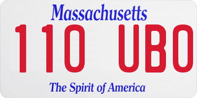 MA license plate 110UB0