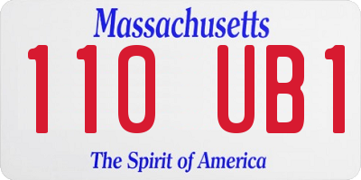 MA license plate 110UB1