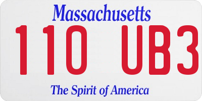 MA license plate 110UB3
